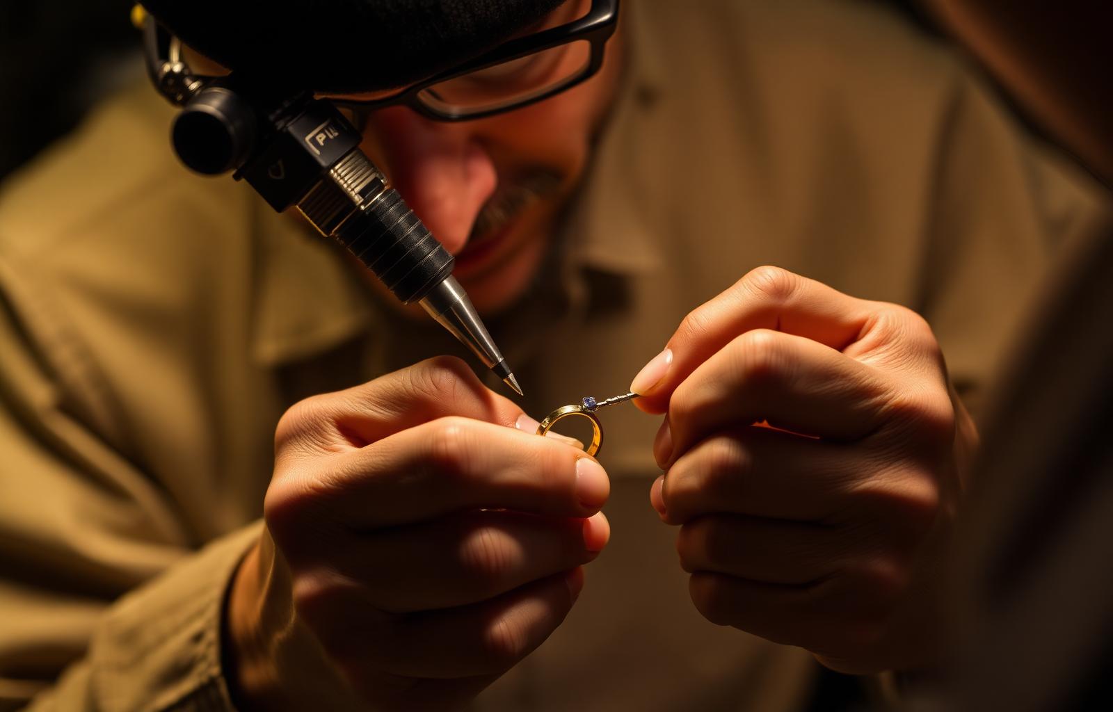 Master jeweller crafting a ring